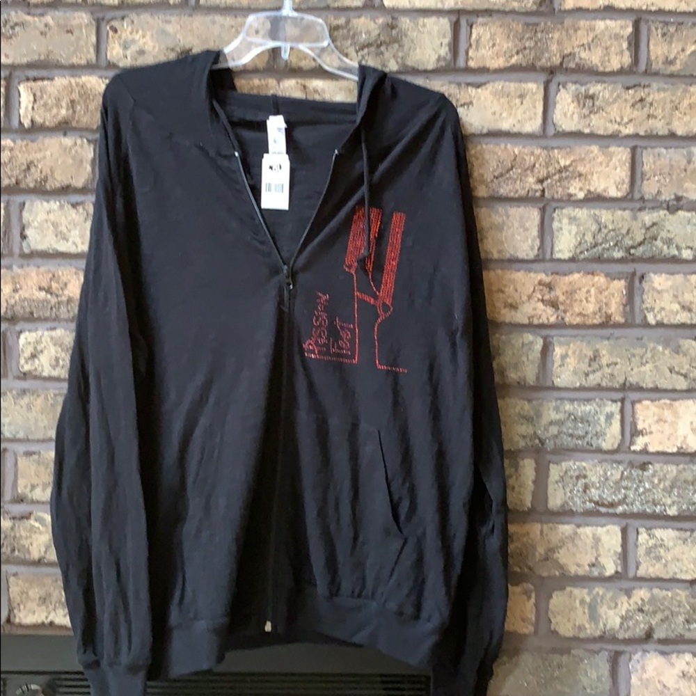 Black knit light weight zip up xxl